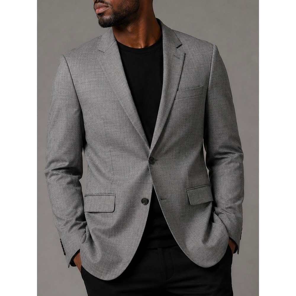 Hugo Boss James4 Sharp6 Gray Wool Suit Jacket Blazer 42L Tailored Two Button